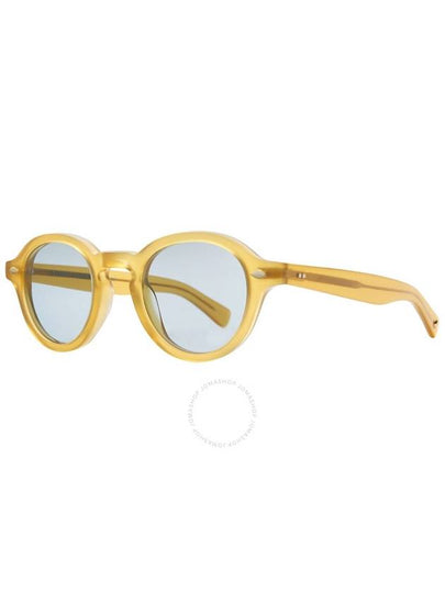 Garrett Leight FLIPPER SUN Semi-Flat Pure Blue Round Sunglasses 2110 BLON/SFPBLU 45 - GARRETT LEIGHT - BALAAN 2