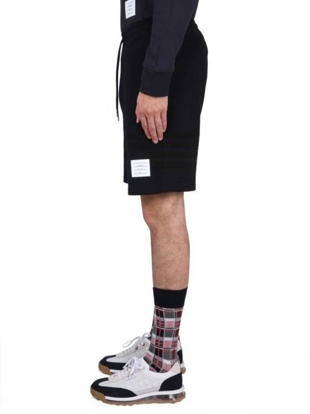 Seersucker Loopback 4-Bar Sweat Shorts Navy - THOM BROWNE - BALAAN 4