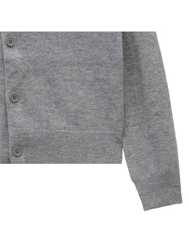 Face Patch Crop Cardigan Light Grey Melange - ACNE STUDIOS - BALAAN 6