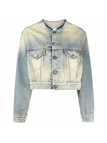 Distressed Crop Denim Jacket - MAISON MARGIELA - BALAAN 1