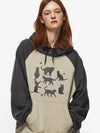 Cat Cat Cat Raglan Hooded Top Charcoal - CPGN STUDIO - BALAAN 2