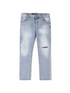 Distressed Cool Girl Skinny Jeans Light Blue - DSQUARED2 - BALAAN 1