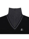 Women s logo jacquard half zip up t shirt 9004LXZP BLACK - BLACK&WHITE - BALAAN 3