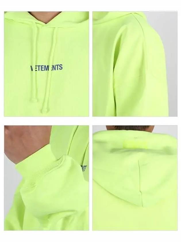 Logo Label Hoodie Neon Yellow - VETEMENTS - BALAAN 4