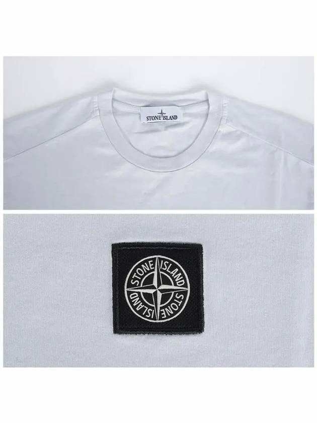 Logo Patch Short Sleeve T-Shirt Blue - STONE ISLAND - BALAAN 6