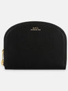 Demi Lune Half Moon Zipper Card Wallet Black - A.P.C. - BALAAN.