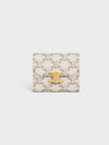 Triomphe Canvas Small Half Wallet White Tan - CELINE - BALAAN 2