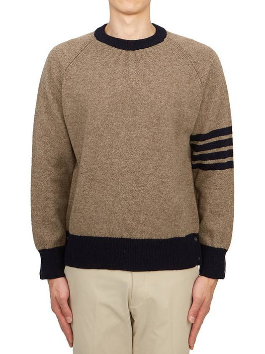 Wool 4 Bar Pullover Knit Top Medium Brown - THOM BROWNE - BALAAN 2