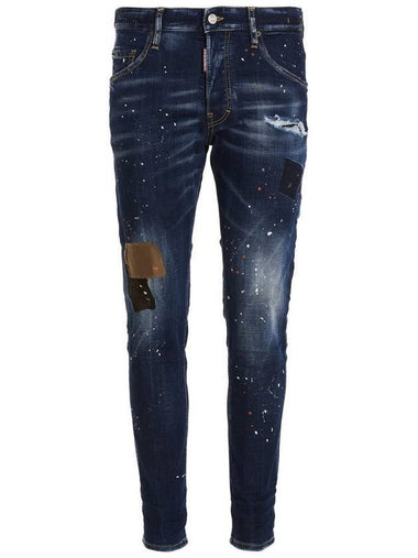 Skater Painting Slim Jeans Blue - DSQUARED2 - BALAAN 1