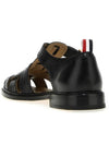 Vitello Brogue Fisherman Calf Leather Sandals Black - THOM BROWNE - BALAAN 3