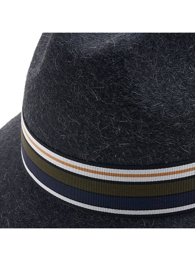 Striped Banding Fedora Dark Grey - LORO PIANA - BALAAN 7