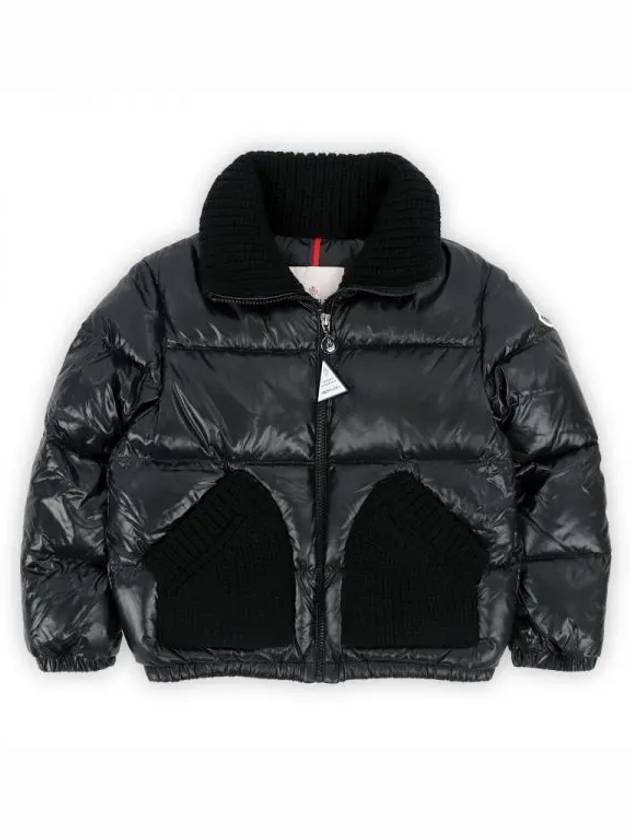 Kids Knit Pocket Padded Jacket Black 1A00003 5963V 999 8 10A 270091 1101323 - MONCLER - BALAAN 1