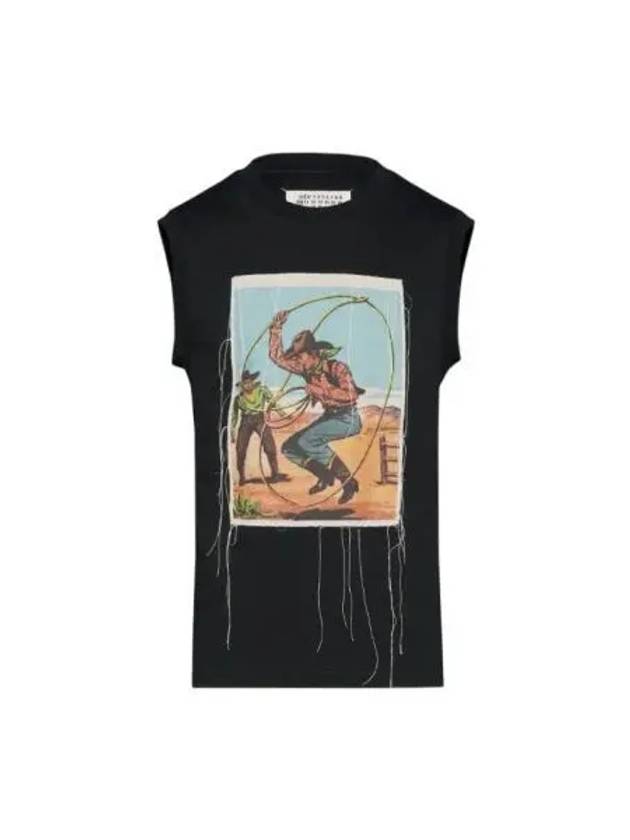 Cowboy Print Cotton Sleeveless Black - MAISON MARGIELA - BALAAN 2