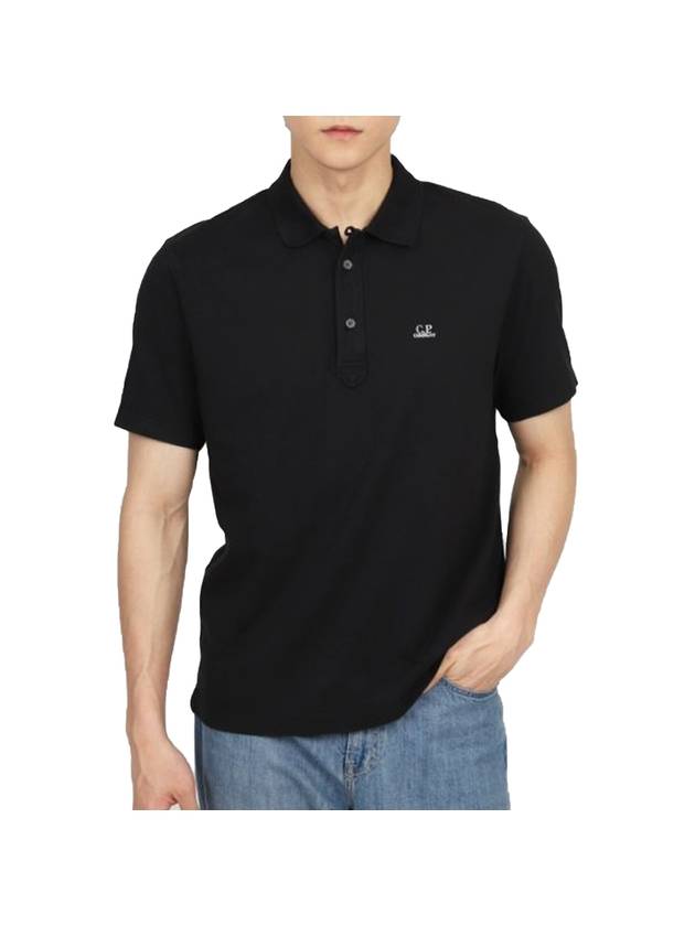 1020 Jersey Polo Shirt Black - CP COMPANY - BALAAN 1