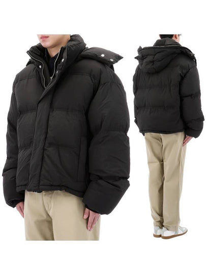 Oversized Nylon Puffer Down Jacket Black - AMI - BALAAN 2