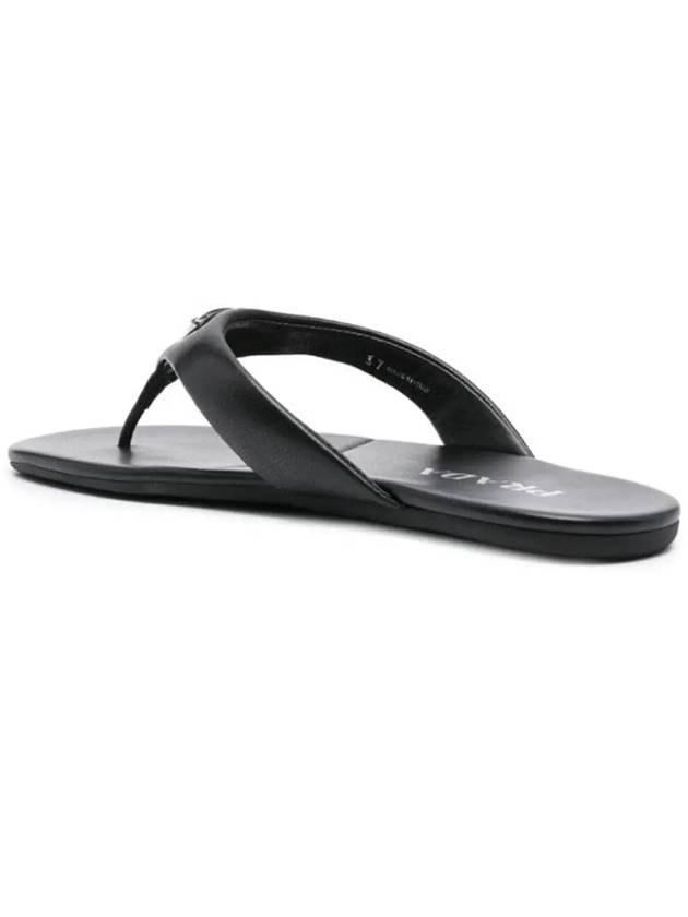 Triangle Logo Flip Flops Black - PRADA - BALAAN 4