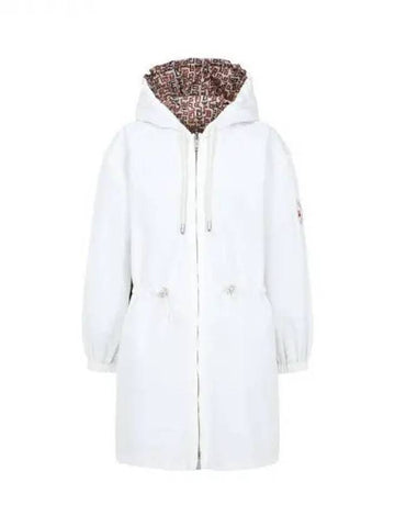 Women s Waist Drawstring Hooded Coat White 271486 - EMPORIO ARMANI - BALAAN 1