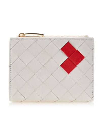 Intrecciato Heart Detail Leather Half Wallet White - BOTTEGA VENETA - BALAAN 2