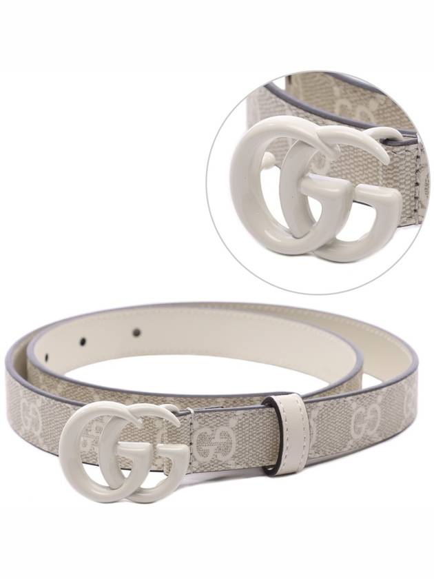 GG Marmont Thin Leather Belt Beige - GUCCI - BALAAN 3