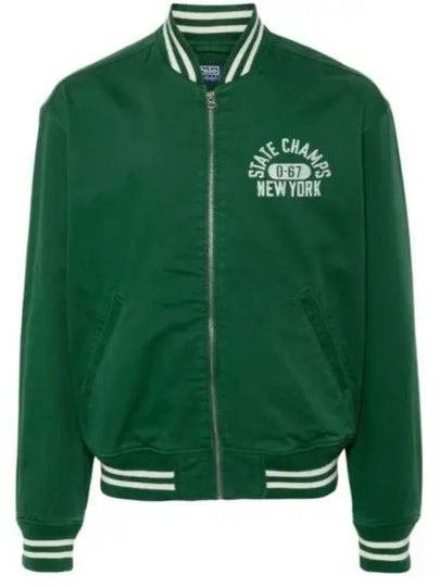 Varsity Bomber Jacket Green - POLO RALPH LAUREN - BALAAN 2