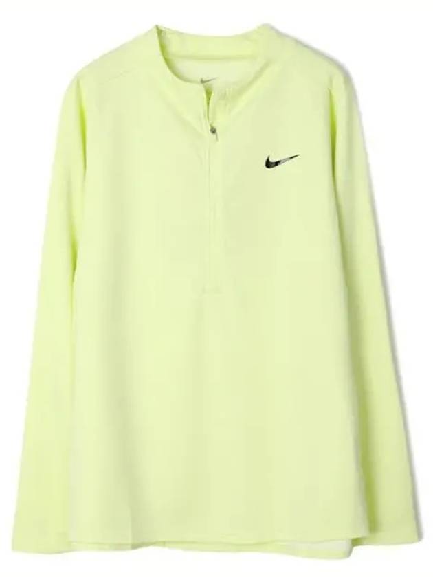 Women's Dri Fit UV Advantage Half Zip Long-Sleeve T-Shirt Green - NIKE - BALAAN 2