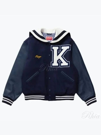 Men's Sailor Varsity Wool Jacket Navy - KENZO - BALAAN 2