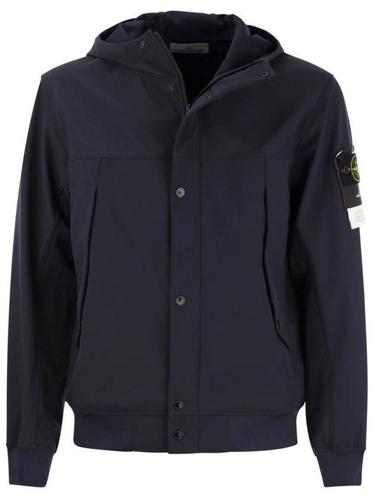 Light Soft Shell R E Dye Technology In Recycled Polyester Hooded Jacket Black - STONE ISLAND - BALAAN 2