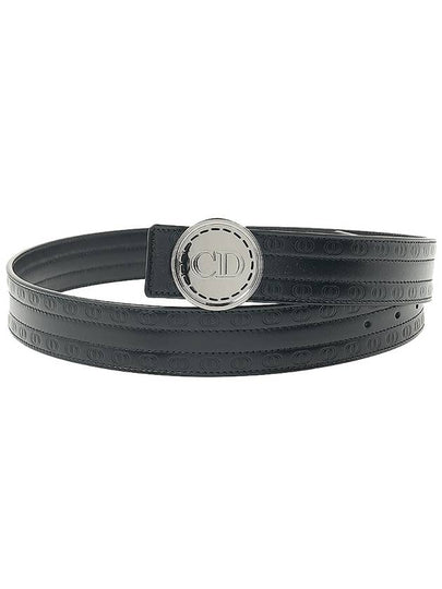 CD Circle Buckle Leather Belt Black - DIOR - BALAAN 2