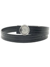 CD Circle Buckle Leather Belt Black - DIOR - BALAAN 11