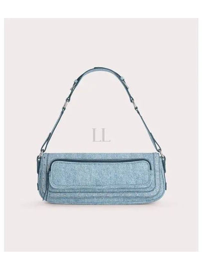 Maddy Leather Denim Shoulder Bag Blue - BY FAR - BALAAN 2