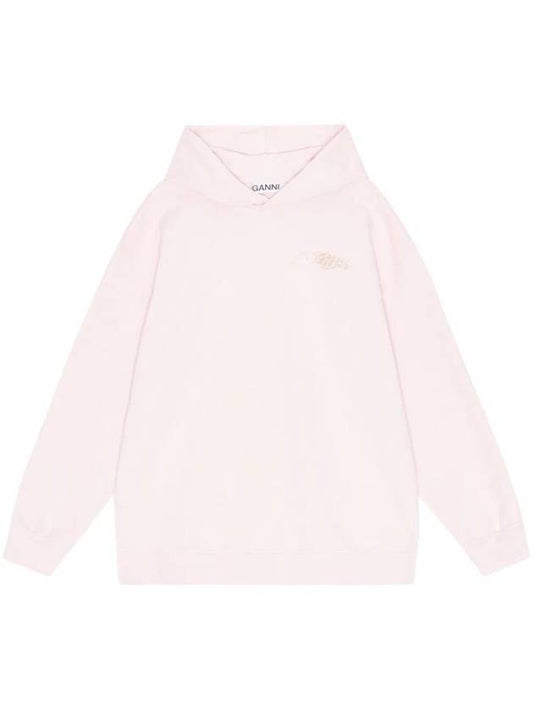 Isoli Oversized Printed Hoodie Light Pink - GANNI - BALAAN 1