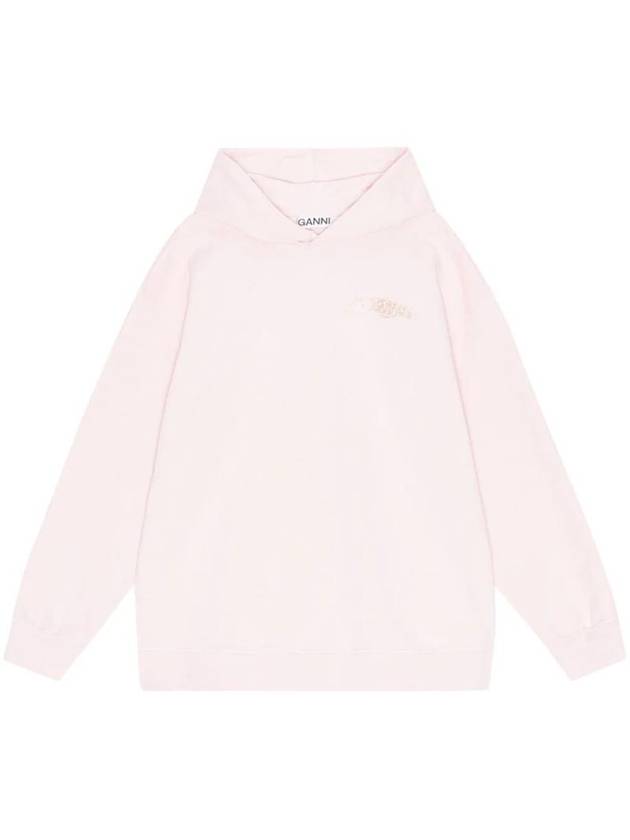 Isoli Oversized Printed Hoodie Light Pink - GANNI - BALAAN 1