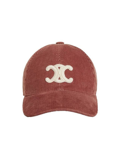 Triomphe Patch Corduroy Ball Cap Blush - CELINE - BALAAN 1