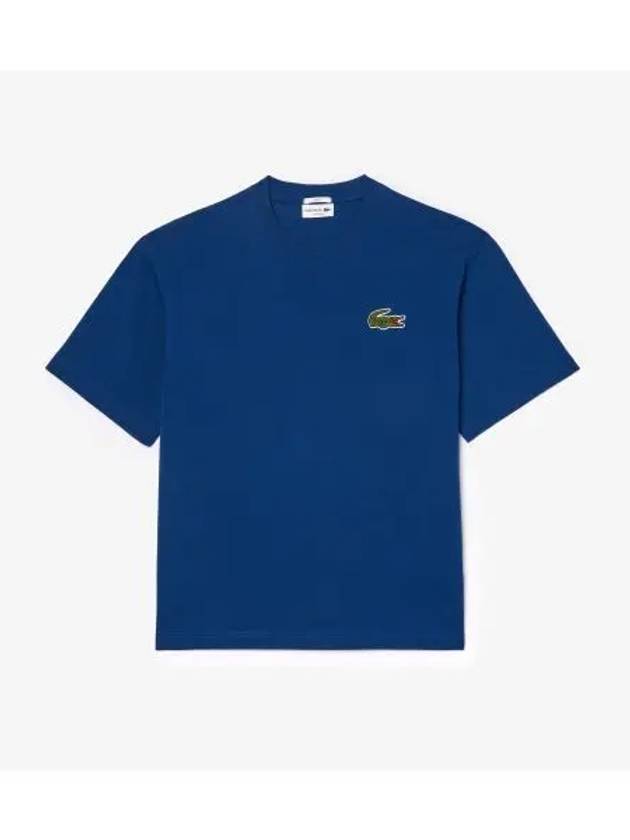 Boucle Big Croc Short Sleeve T Shirt Dark Blue - LACOSTE - BALAAN 1