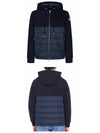 8G00013 89AF5 778 FELPA logo patch hooded zipup jacket navy men's jacket TJ - MONCLER - BALAAN 4