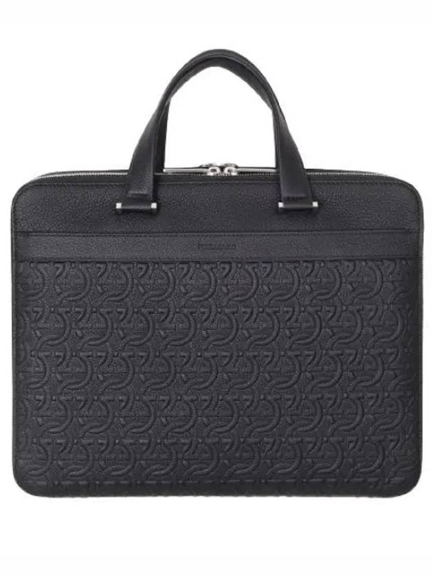 Gancini Embossed Brief Case Black - SALVATORE FERRAGAMO - BALAAN 2