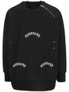 metal zipper detail logo print oversized sweatshirt black - GIVENCHY - BALAAN.