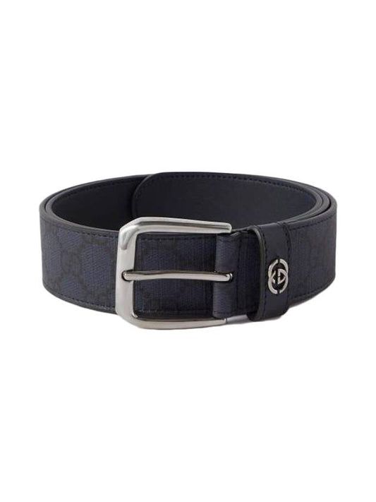 Interlocking G Detail Belt Dark Blue - GUCCI - BALAAN 1