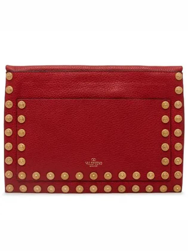 Rockstud Stud Clutch Stampa Alce GWB00711AVSF03 0RO Red - VALENTINO - BALAAN 3