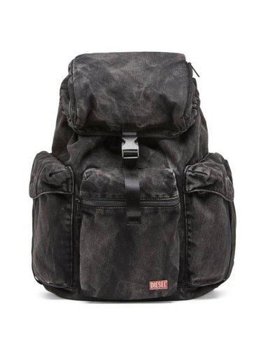 UTLT Cloudy Effect Denim Backpack Black - DIESEL - BALAAN 1