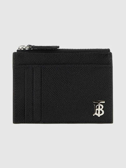 TB Zipper Grainy Leather Card Wallet Black - BURBERRY - BALAAN 2