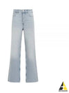 Overdyed Heavy Izey Straight Jeans Light Blue - GANNI - BALAAN 2