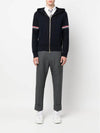 Cotton Milano Armband Zip Up Hoodie Navy - THOM BROWNE - BALAAN 4