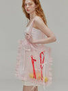 Organza ribbon detail shirring bag Pink - OPENING SUNSHINE - BALAAN 1