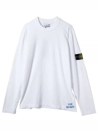 Logo Patch Crewneck Knit Top White - STONE ISLAND - BALAAN 2