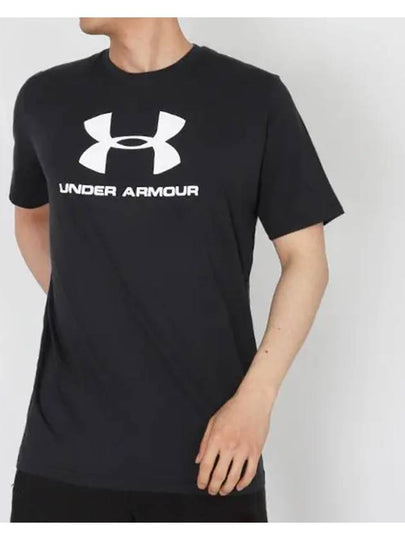 Men's Sports Style Logo Short Sleeve T-Shirt Black - UNDER ARMOUR - BALAAN 2