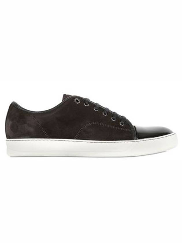 Cap Toe Velour Low Top Sneakers Black - LANVIN - BALAAN.