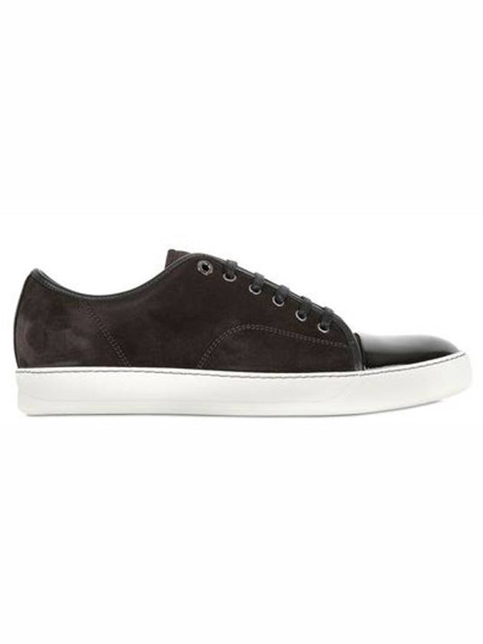 Cap Toe Velour Low Top Sneakers Black - LANVIN - BALAAN 2