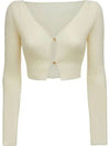 Jacquemus LE ALZOU pearl steel mohair blend button closure cardigan - JACQUEMUS - BALAAN 1