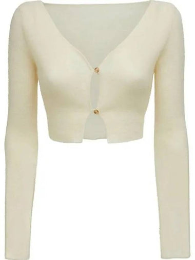 Jacquemus LE ALZOU pearl steel mohair blend button closure cardigan - JACQUEMUS - BALAAN 1